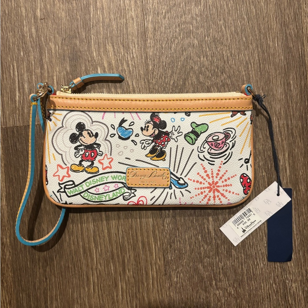 Dooney & Bourke Disney Wristlet with Mickey and Minnie